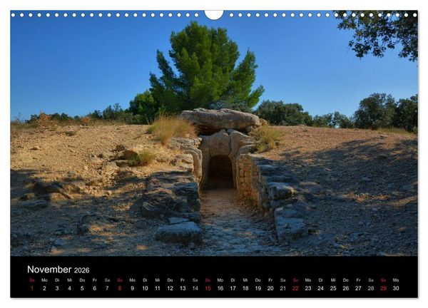 Produktbild: Frankreichs geheimnisvoller S&uuml;den - Dolmen und Menhire im Languedoc-Roussillon (Wandkalender 2026 DIN A3 quer), CALVENDO Monatskalender