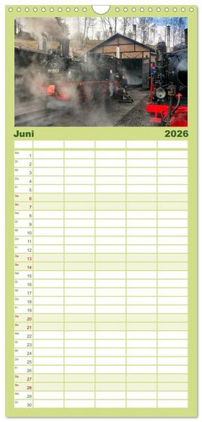 Produktbild: Familienplaner 2026 - Dampf im Pressnitztal mit 5 Spalten (Wandkalender, 21 x 45 cm) CALVENDO
