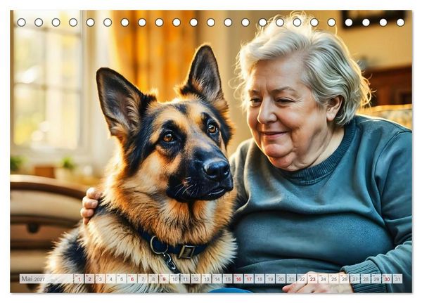 Produktbild: Sch&auml;ferhund 24/7 - Keine Pause f&uuml;r echte Helden (Tischkalender 2027 DIN A5 quer), CALVENDO Monatskalender