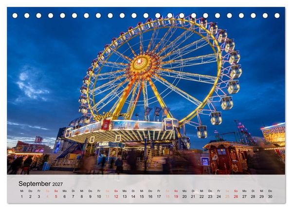 Produktbild: Lichterzauber auf dem Hamburger Dom (Tischkalender 2027 DIN A5 quer), CALVENDO Monatskalender