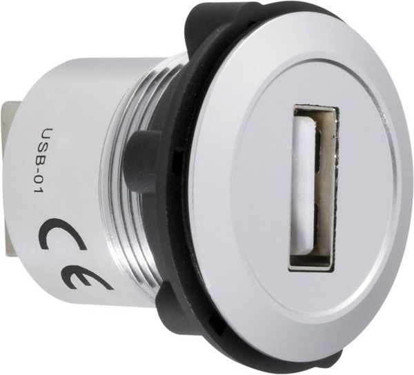 Produktbild: TRU COMPONENTS USB-01 USB-Einbaubuchse 2.0 Buchse, Einbau USB-Buchse Typ A auf USB-Buchse Typ A Inhalt: 1 St.