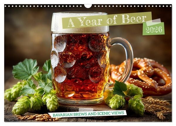 Produktbild: A Year of Beer - Bavarian Brews and Scenic Views (Wall Calendar 2026 DIN A3 landscape), CALVENDO 12 Month Wall Calendar