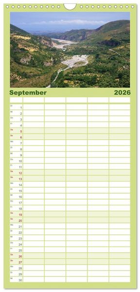 Produktbild: Familienplaner 2026 - Kalabrien mit 5 Spalten (Wandkalender, 21 x 45 cm) CALVENDO