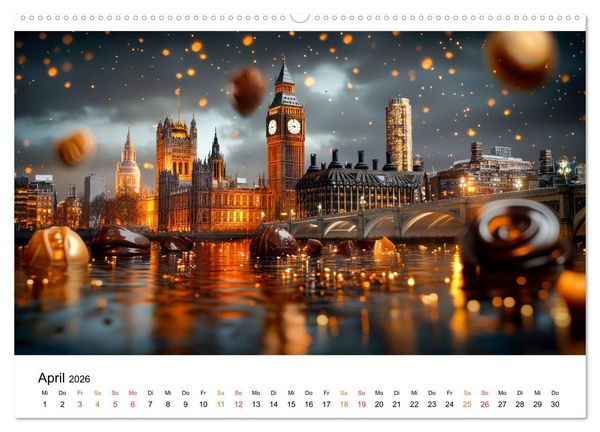 Produktbild: S&uuml;&szlig;e Skyline Symphonie (hochwertiger Premium Wandkalender 2026 DIN A2 quer), Kunstdruck in Hochglanz