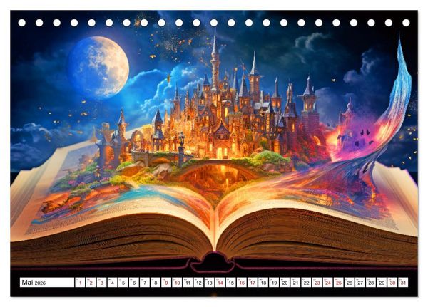 Produktbild: Mystische Welten - Mit B&uuml;chern die Grenzen der Phantasie erweitern (Tischkalender 2026 DIN A5 quer), CALVENDO Monatskalender