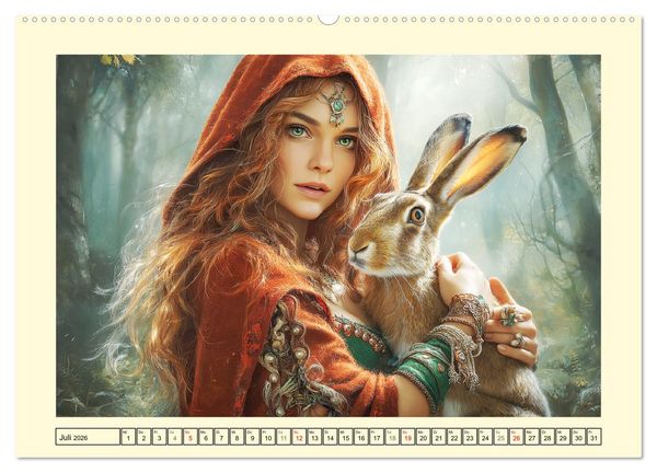 Produktbild: Waldgefl&uuml;ster. Die mystischen Frauen der alten Pfade (Wandkalender 2026 DIN A2 quer), CALVENDO Monatskalender