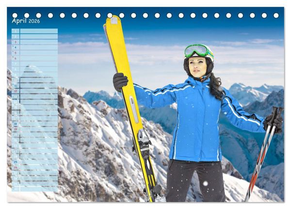Produktbild: Ski und Snowboard - Leidenschaft im Schnee (Tischkalender 2026 DIN A5 quer), CALVENDO Monatskalender