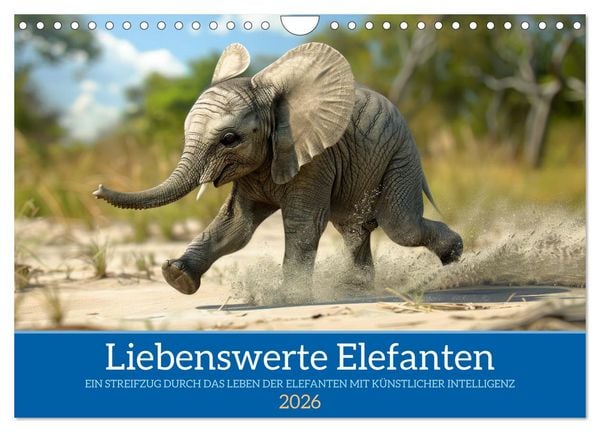 Produktbild: Liebenswerte Elefanten (Wandkalender 2026 DIN A4 quer), CALVENDO Monatskalender