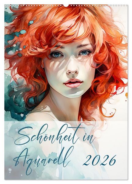 Produktbild: Sch&ouml;nheit in Aquarell (Wandkalender 2026 DIN A2 hoch), CALVENDO Monatskalender