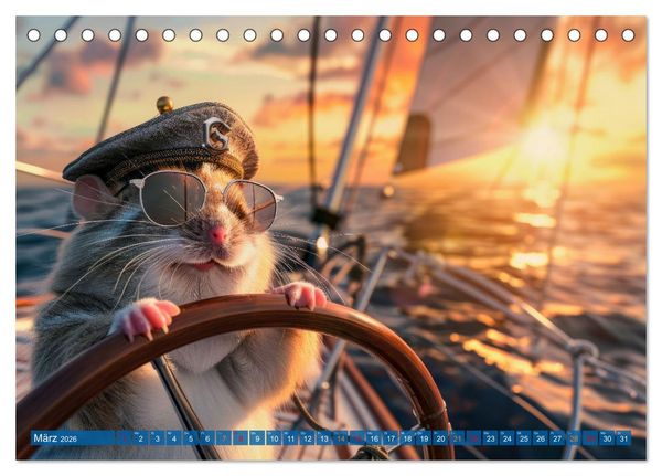 Produktbild: Der tierisch Skipper-Kalender (Tischkalender 2026 DIN A5 quer), CALVENDO Monatskalender
