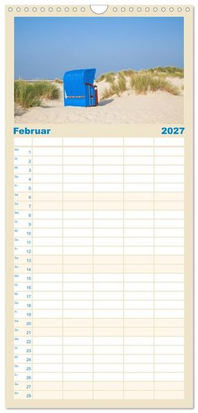 Produktbild: Familienplaner 2027 - Moin Borkum mit 5 Spalten (Wandkalender, 21 x 45 cm) CALVENDO