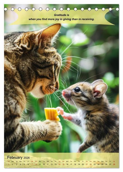 Produktbild: A year of greatfullness with funny animals (Desk Calendar 2026 DIN A5 portrait), CALVENDO 12 Month DeskCalendar