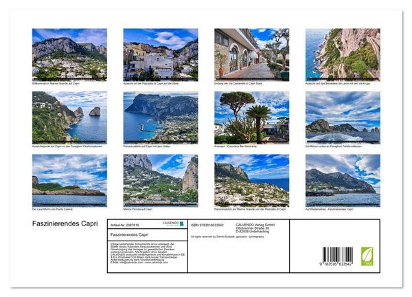 Produktbild: Faszinierendes Capri (hochwertiger Premium Wandkalender 2026 DIN A2 quer), Kunstdruck in Hochglanz