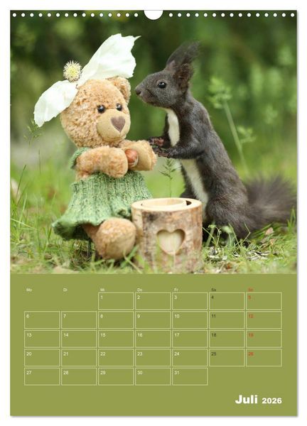 Produktbild: Eichh&ouml;rnchen - Abenteuer mit Freund Teddy (Wandkalender 2026 DIN A3 hoch), CALVENDO Monatskalender
