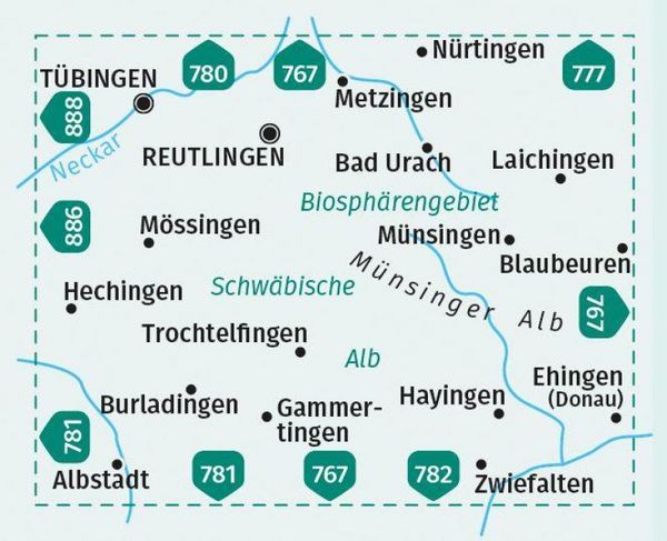 Produktbild: KOMPASS Wanderkarte 779 Mittlere Alb, M&uuml;nsinger Alb 1:50.000