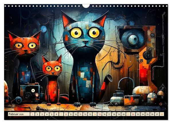 Produktbild: Katzen - die Nacht erwacht (Wandkalender 2026 DIN A3 quer), CALVENDO Monatskalender