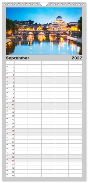 Produktbild: Familienplaner 2027 - Weltst&auml;dte - Iconic world cities mit 5 Spalten (Wandkalender, 21 x 45 cm) CALVENDO