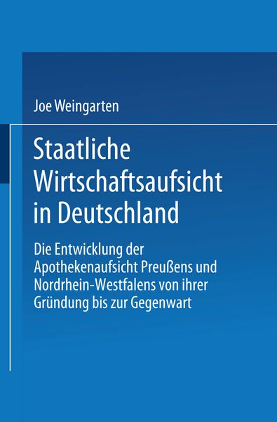 Produktbild: Staatliche Wirtschaftsaufsicht in Deutschland