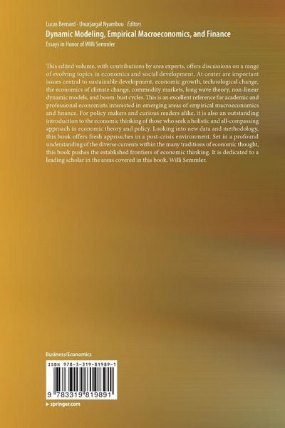 Produktbild: Dynamic Modeling, Empirical Macroeconomics, and Finance