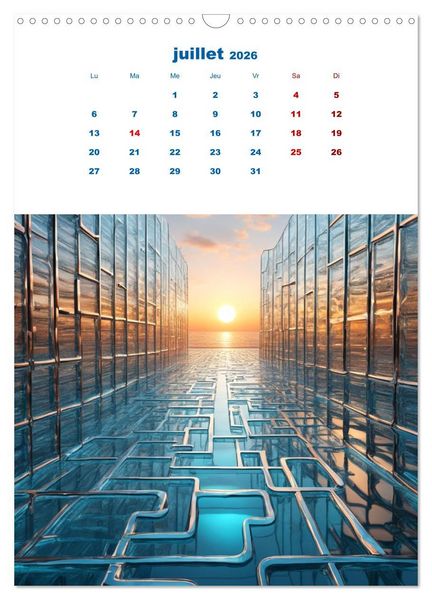 Produktbild: Les &eacute;nigmes du labyrinthe (Calendrier mural 2026 DIN A3 horizontal), CALVENDO calendrier mensuel