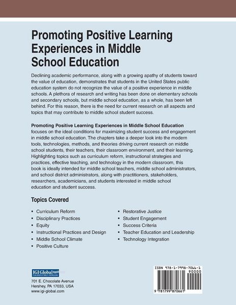 Produktbild: Promoting Positive Learning Experiences in Middle School Education