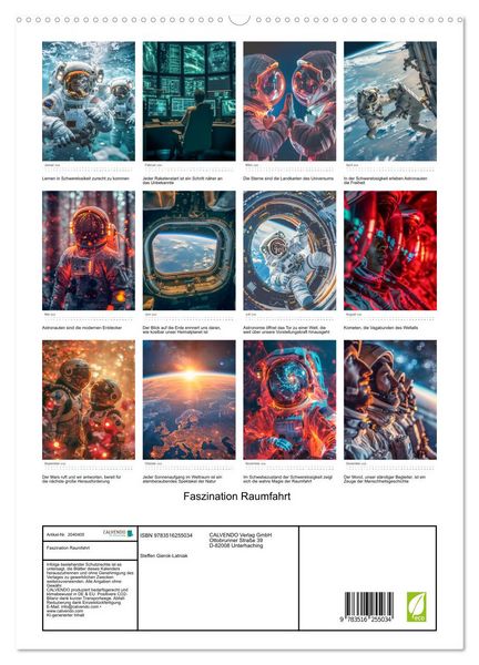 Produktbild: Faszination Raumfahrt (hochwertiger Premium Wandkalender 2026 DIN A2 hoch), Kunstdruck in Hochglanz