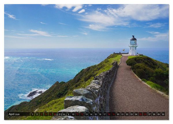 Produktbild: Neuseeland - vom Cape Reinga bis zum Franz-Josef-Gletscher (hochwertiger Premium Wandkalender 2026 DIN A2 quer), Kunstdruck in Hochglanz