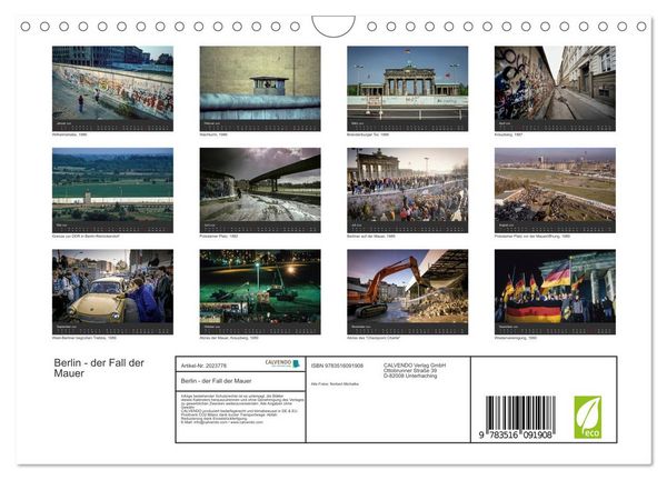 Produktbild: Berlin - der Fall der Mauer (Wandkalender 2026 DIN A4 quer), CALVENDO Monatskalender