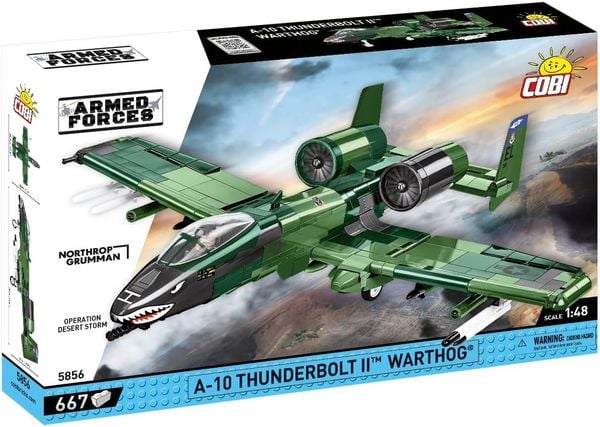 COBI Armed Forces 5856 - A-10 Thunderbolt 11 Warthog, Bausatz 1:48, 667 Klemmbausteine
