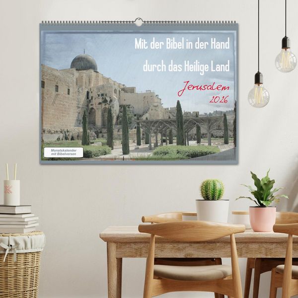 Produktbild: Mit der Bibel in der Hand durch das Heilige Land - Jerusalem (Wandkalender 2026 DIN A2 quer), CALVENDO Monatskalender
