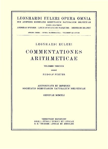 Produktbild: Commentationes arithmeticae 4th part