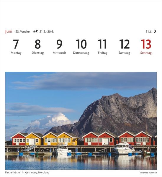 Produktbild: Norwegen Sehnsuchtskalender 2027 - Wochenkalender mit 53 Postkarten