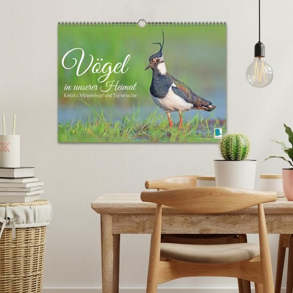 Produktbild: V&ouml;gel in unserer Heimat: Kiebitz, Wiedehopf und Turteltaube (Wandkalender 2026 DIN A3 quer), CALVENDO Monatskalender