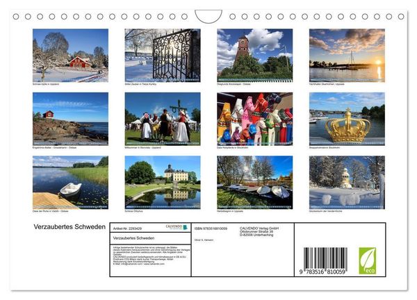 Produktbild: Verzaubertes Schweden (Wandkalender 2027 DIN A4 quer), CALVENDO Monatskalender