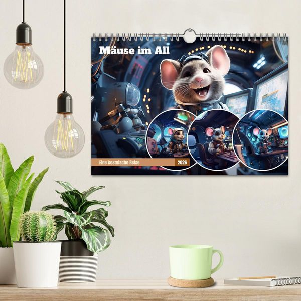 Produktbild: M&auml;use im All (Wandkalender 2026 DIN A4 quer), CALVENDO Monatskalender