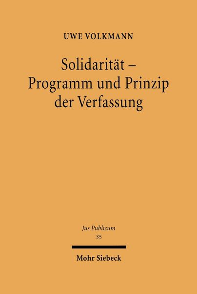 Produktbild: Solidarit&auml;t - Programm und Prinzip der Verfassung