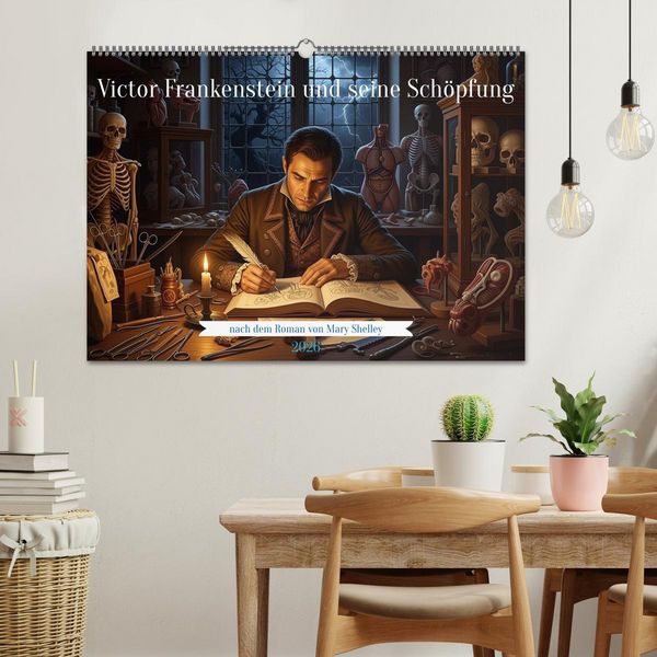 Produktbild: Victor Frankenstein und seine Sch&ouml;pfung (Wandkalender 2026 DIN A2 quer), CALVENDO Monatskalender