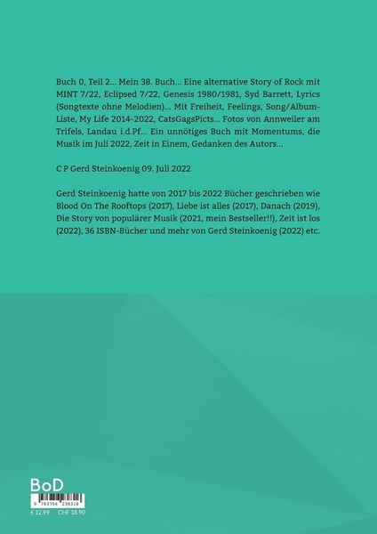 Produktbild: Die alternative Story of Rock... Mein unn&ouml;tiges 38. Buch... Ziel und Plan ist meine Freiheit...