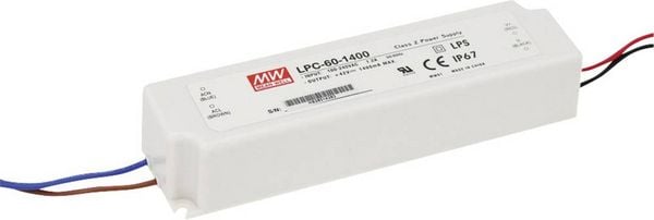MEAN WELL LPC-60-1400 LED-Treiber Konstantstrom 58.8 W 1.4 A 9 - 42 V/DC nicht dimmbar, Überlastschutz 1 St.