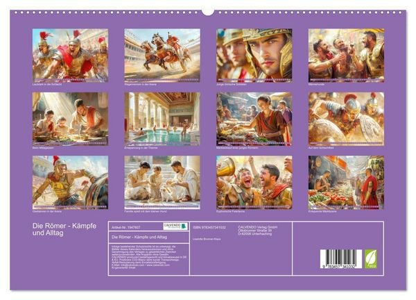 Produktbild: Die R&ouml;mer - K&auml;mpfe und Alltag (hochwertiger Premium Wandkalender 2026 DIN A2 quer), Kunstdruck in Hochglanz