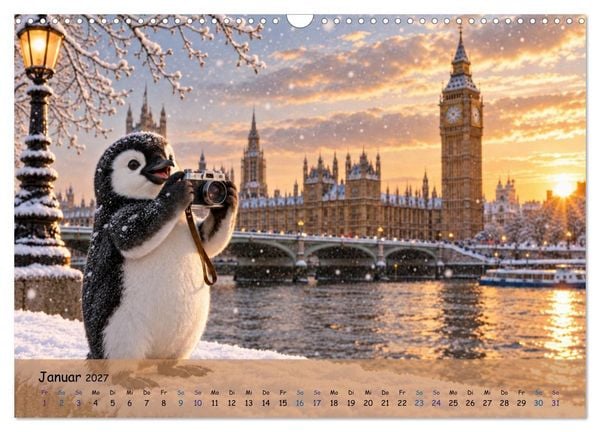 Produktbild: Pinguins gro&szlig;e Weltreise (Wandkalender 2027 DIN A3 quer), CALVENDO Monatskalender