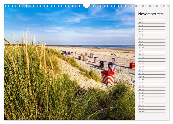 Produktbild: BORKUM Geburtstagskalender mit Planerfunktion (Wandkalender 2026 DIN A3 quer), CALVENDO Monatskalender