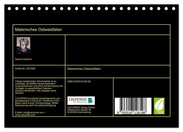 Produktbild: Malerisches Ostwestfalen (Tischkalender 2026 DIN A5 quer), CALVENDO Monatskalender