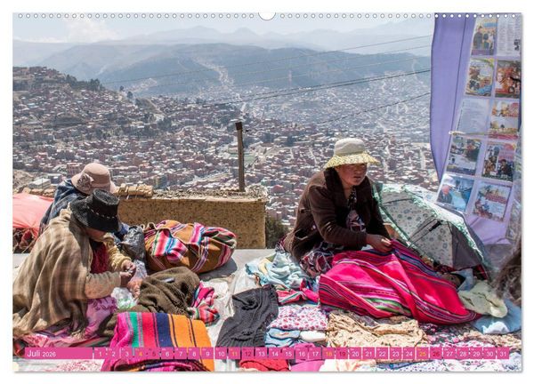 Produktbild: Farbenfrohes Bolivien (hochwertiger Premium Wandkalender 2026 DIN A2 quer), Kunstdruck in Hochglanz
