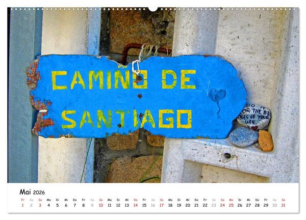 Produktbild: Jakobsweg - Camino Ingles (hochwertiger Premium Wandkalender 2026 DIN A2 quer), Kunstdruck in Hochglanz