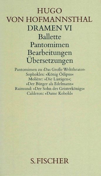 Produktbild: Dramen VI. Ballette - Pantomimen - Bearbeitungen - &Uuml;bersetzungen