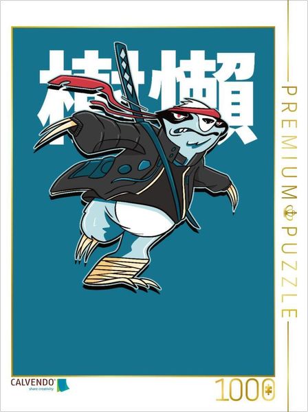Produktbild: CALVENDO Puzzle Faultier Samurai | 1000 Teile Lege-Gr&ouml;&szlig;e 64x48cm Foto-Puzzle f&uuml;r gl&uuml;ckliche Stunden