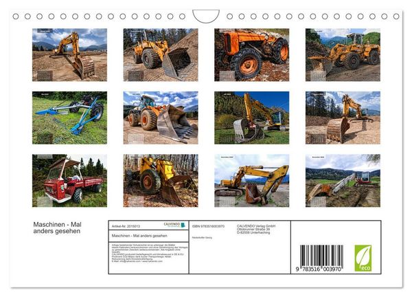 Produktbild: Maschinen - Mal anders gesehen (Wandkalender 2026 DIN A4 quer), CALVENDO Monatskalender