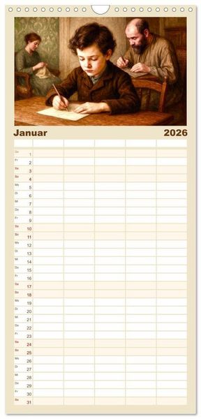 Produktbild: Familienplaner 2026 - Gustav Klimt. Sein Leben, seine Kunstwerke mit 5 Spalten (Wandkalender, 21 x 45 cm) CALVENDO