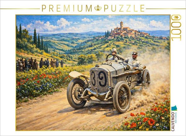 CALVENDO Puzzle Der Deutsche Christian Werner wurde 1922 mit dem Mercedes 28-95 bei der Targa Florio Achter. | 1000 Teile Lege-Größe 64x48cm Foto-Puzzle für glückliche Stunden